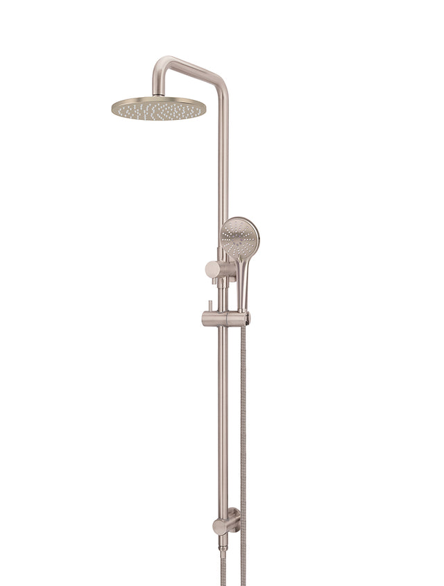 Meir Round Combination Shower Rail, 200mm Head, Three Function Hand Shower - Champagne (SKU: MZ0704-CH) Image - 1