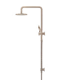 Round Combination Shower Rail, 200mm Head, Three Function Hand Shower - Champagne - MZ0704-CH