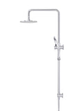 Round Combination Shower Rail 200mm Head, Three Function Hand Shower - Polished Chrome - MZ0704-C