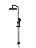 Round Combination Shower Rail, 200mm Head, Three Function Hand Shower - Matte Black - MZ0704