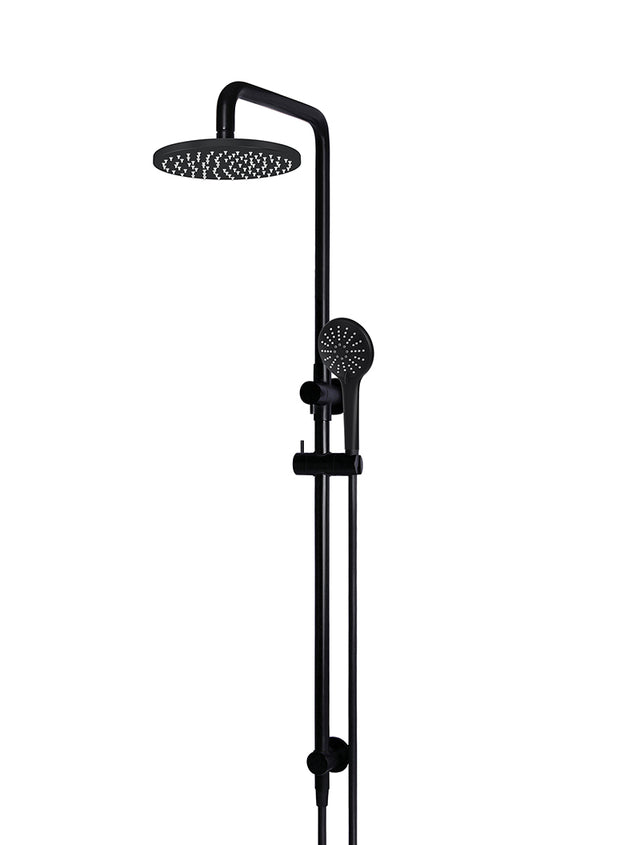 Meir Round Combination Shower Rail, 200mm Head, Three Function Hand Shower - Matte Black (SKU: MZ0704) Image - 1