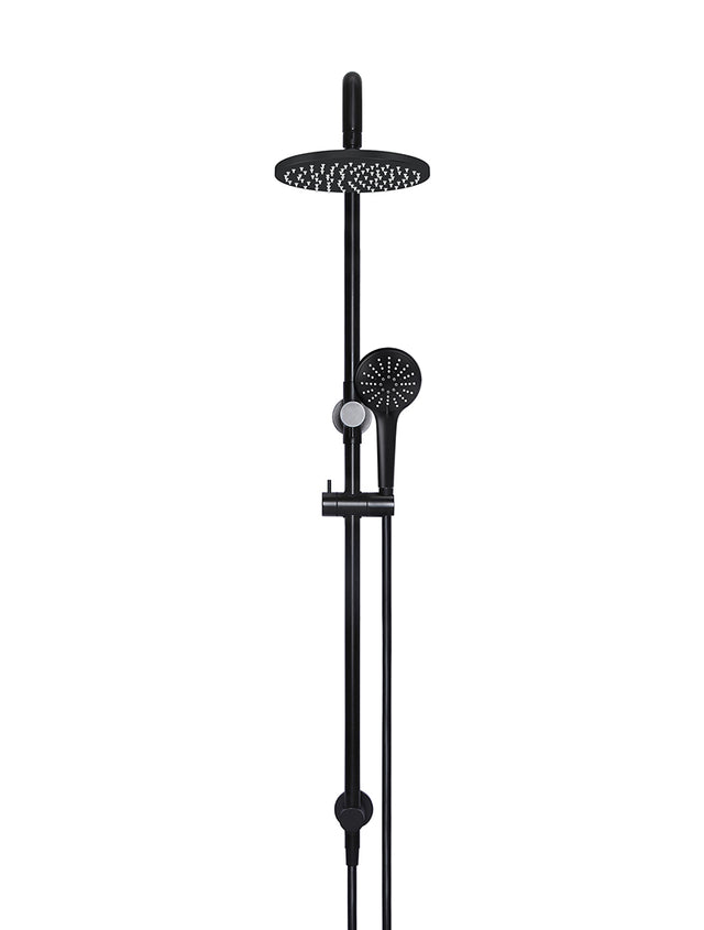 Meir Round Combination Shower Rail, 200mm Head, Three Function Hand Shower - Matte Black (SKU: MZ0704) Image - 2